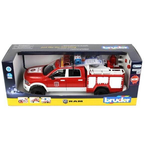 New Ram 2500 Fire Engine Truck with Lights & Sound Module by Bruder - Picture 1 of 5